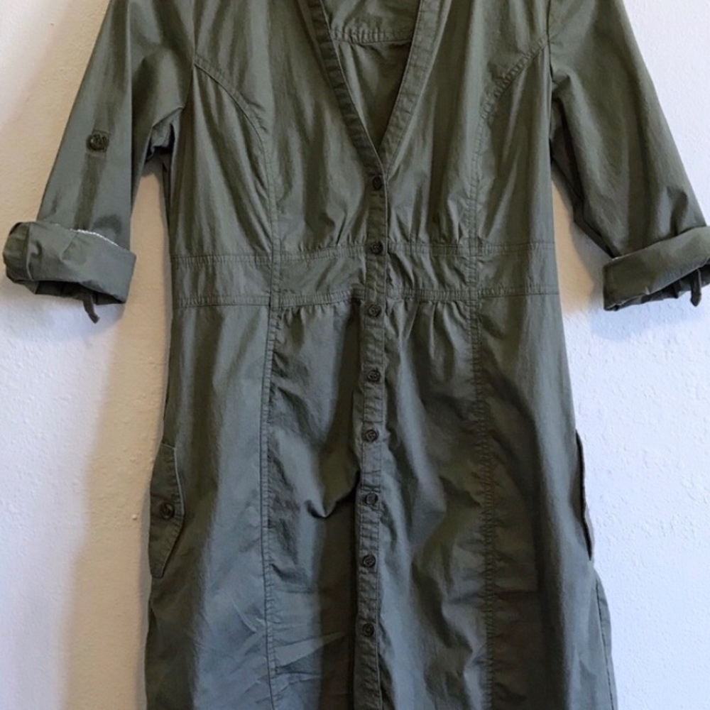 MNG Mango Green Military Tunic Dress Size 8